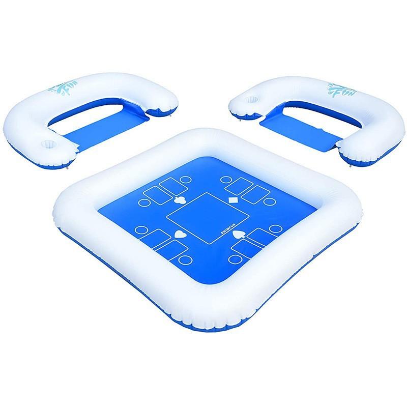 

ПВХ Надувной Игровой Стол для Воды Бассейн U-образное Сиденье Водный Покерный Стол Игровой Мат Надувной Покерный Стол Игрушка синий