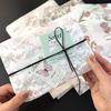 Stylish Tissue Paper with Tulip Pattern and Green Leaves - Perfect for Gift Wrapping, Wine Box Covering and Home Decor