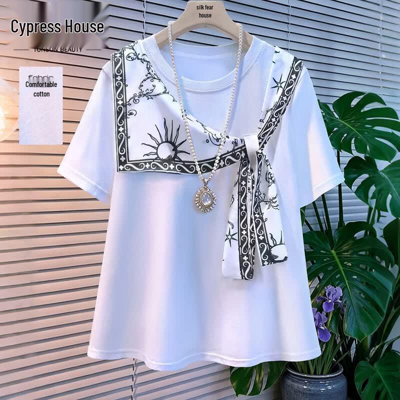 Cypress She Summer Loose Fit Printed T-Shirt One Size