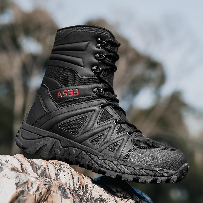 

Large Size 47 Special Forces Combat Boots for Outdoor Hiking, Military, Desert Training & Mountaineering Shoes 47 чорний