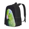 Lowpoly Green Parrolet ( Dark Background ) Backpacks For School Teenagers Girls Travel Bags Lowpoly Low Poly Polygon 3d 2d