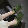 Johnature Vintage Rindsleder Vielseitige Loafer mit weicher Sohle Leichte flache Schuhe für Pendlerinnen