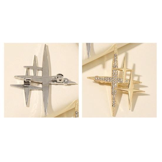 Broche Pin Pin Estrela de Strass Pin Seguro Cardigan Estrelas de Metal Lapela Xale Pin Brilhante