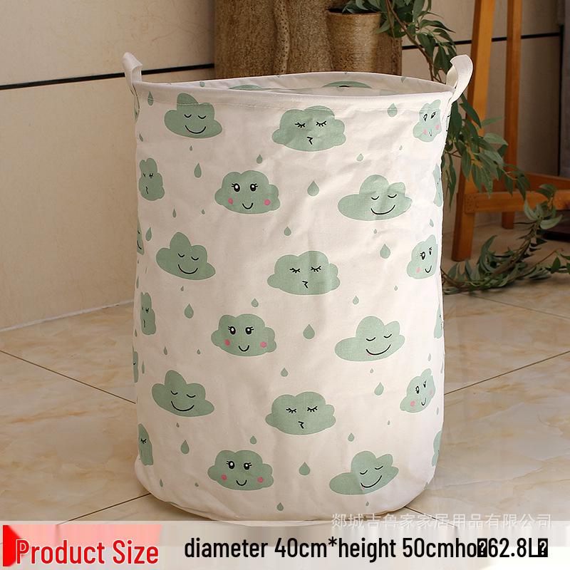 Waterproof Cotton Linen Laundry Basket and Toy Storage Hamper