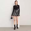 2025 A/W Women's Chinese Style Black Pleated Horse Face Skirt, Guofeng Petite Half Skirt, Anti-Exposure, Short Design
