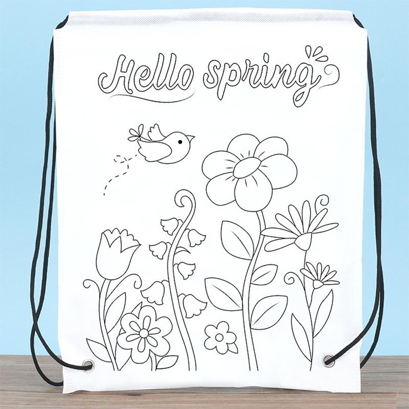 Children Handmade DIY Environmental Protection Graffiti Non-woven Bags Kindergarten Kids Art Painting Coloring Hand Craft Toys