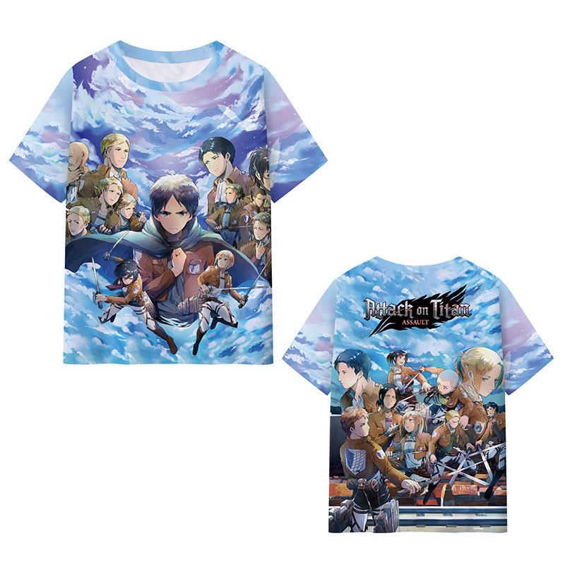 Attack on Titan 3D Digital Print T-Shirt for Men Women, Classic Anime Design, Soft Polyester Casual Short Sleeve Tops