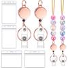 Macaron Colorful Bead Easy Pull Buckle Work Card Holder Necklace Work Badge Hanging Rope Transparent Card Holder with Lanyard
