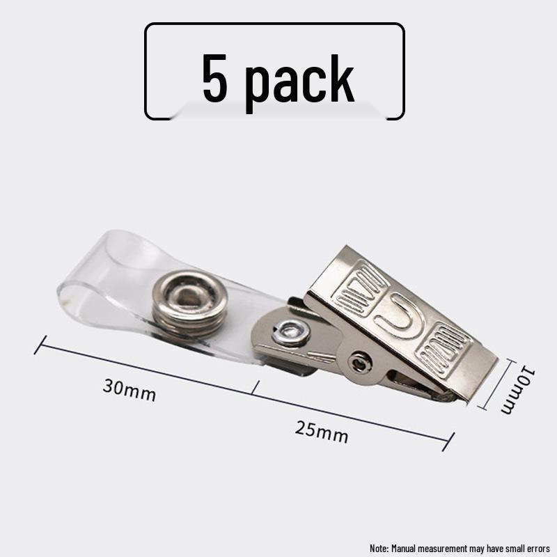 Thickened Plastic ID Card & Name Tag Holder with Metal Clip for Students