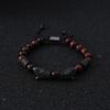 Luxury Tiger Eye Stone Beads Man Bracelet Leopard Head Charms Women Bracelets Couple Jewelry Christmas Gift