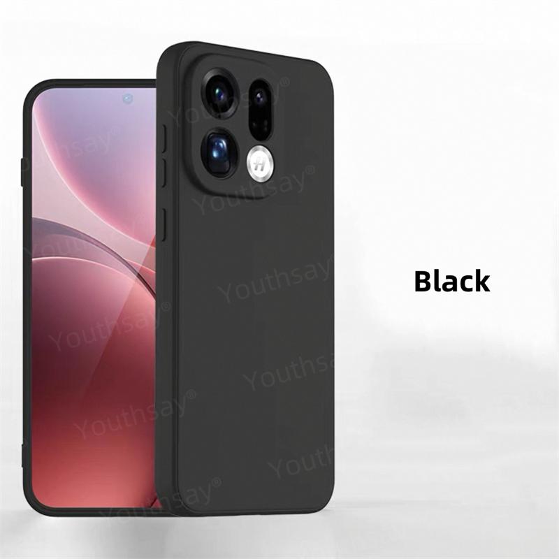 For OPPO Find X9 Case For OPPO Find X9 Pro Cover Funda Coque Original Liquid Silicone Soft TPU Phone Bumper OPPO Find X9 OPPO Find X9 Pro чёрный