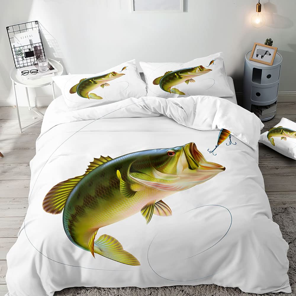 Fischerei Bettwäsche Sets Für Erwachsene Queen Size Bettbezüge Leichte Daunen Zimmer Dekoration 2 Kissenbezüge 1 Bettbezug Ohne Bettdecke