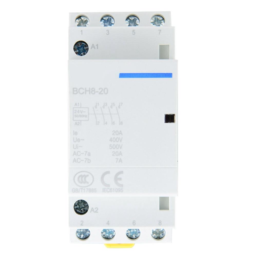 

4P 4NO 20A Household AC Contactor DIN Rail Mount (24V)