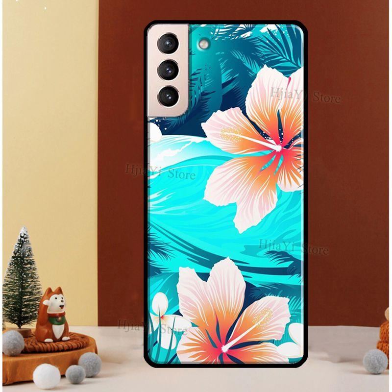 Tropical Paradise Hawaiian Flower Phone Case For Samsung Galaxy S21 S20 FE S8 S9 S10 Note 10 Plus Note 20 S22 Ultra Cover