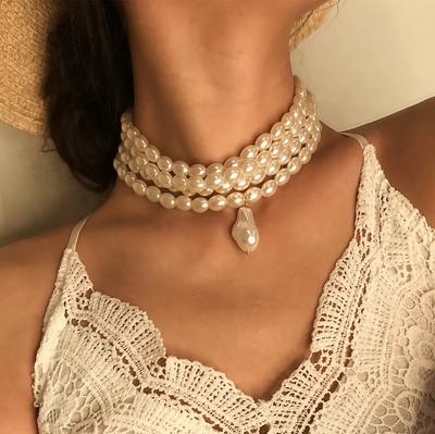 Κομψό Ακανόνιστο Κολιέ Choker με Απομίμηση Ζιργκόν Γυναικείο Νύφης Πολυεπίπεδη Αλυσίδα Κλείδας Αισθητική Λαιμού Ζιργκόν Wed Αξεσουάρ