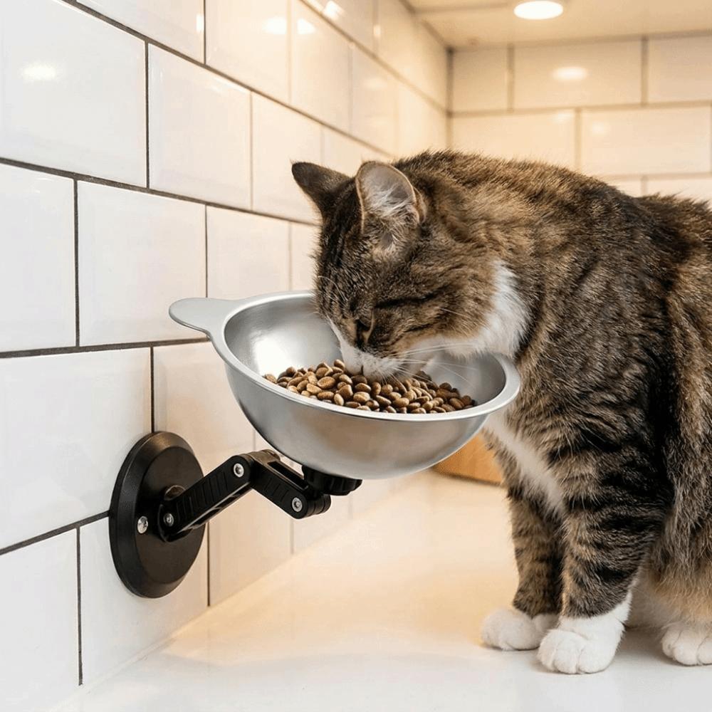Height Adjustable Magnetic Cat Bowl Space Saving Cat Food Bowl Cervical Spine Bowl  Pet Feeding