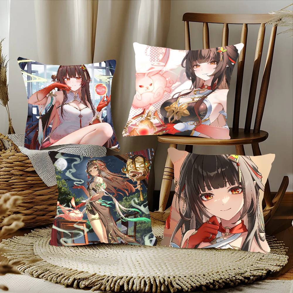 Lingsha Game Honkai Star Rail Pillow Case Fashion Square Pillowcase Bedroom Sofa Room Ins Decoration Leisure