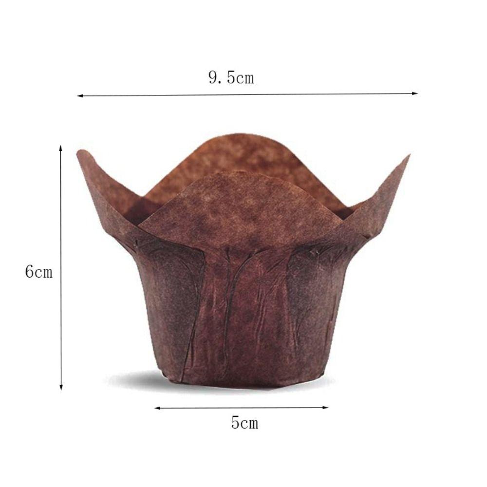 50pcs Petal Edge Tulip Muffin Cupcake Paper Cup Oilproof Cupcake Wrappers DIY Cupcake Liner Party