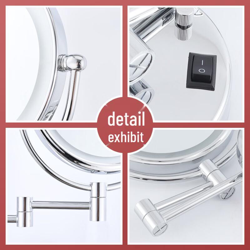 Oeny 5X Magnifying Wall-Mounted Folding Makeup Mirror with Light