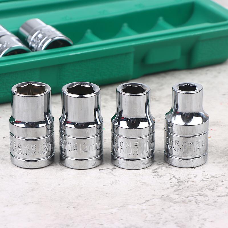 10Pcs/Set Socket Wrench 1/2-Inch Drive With Way Quick Released Hex Socket Ratchet Handle And Bent Rod Mechanic Tool Kit