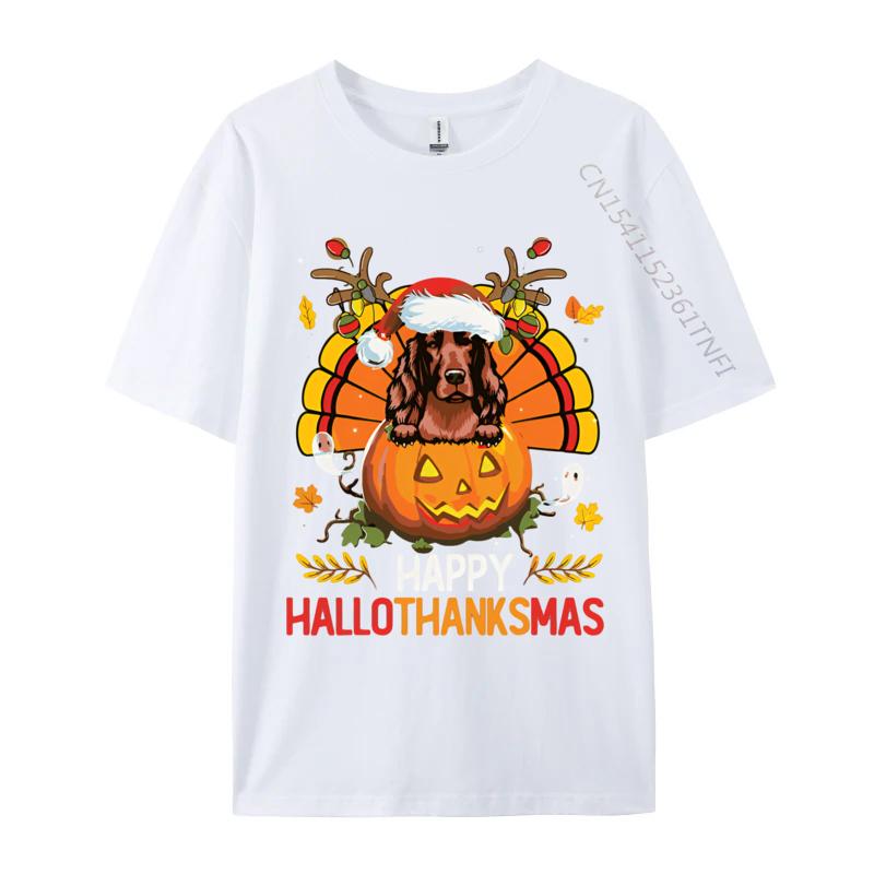 

Cocker Spaniel Happy Hallo Thanksmas Tshirts Top Tshirts Novelty Company Cotton Tops Tees Slim Fit for Men Brand Tshirt S
