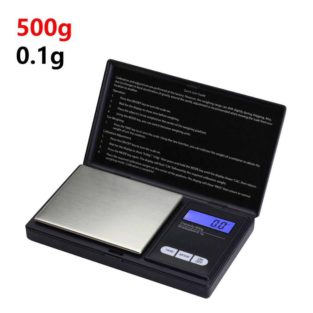 Mini Jewelry Scale 500g 0.01g 1kg 0.1g Electronic Stainless Steel Digital Scale Jewelry Gold Gram Balance Portable Kitchen Scale