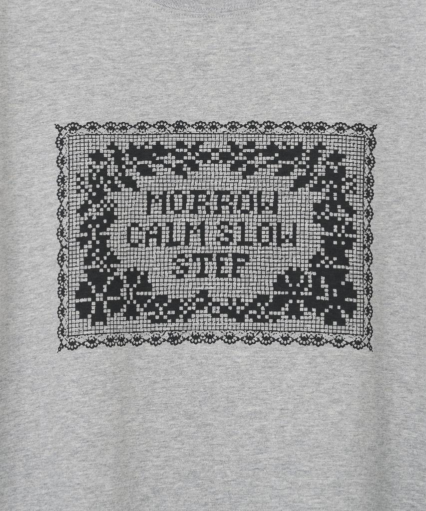 MILLO WOMEN Crochet Graphic T-Shirt [Melange Gray]