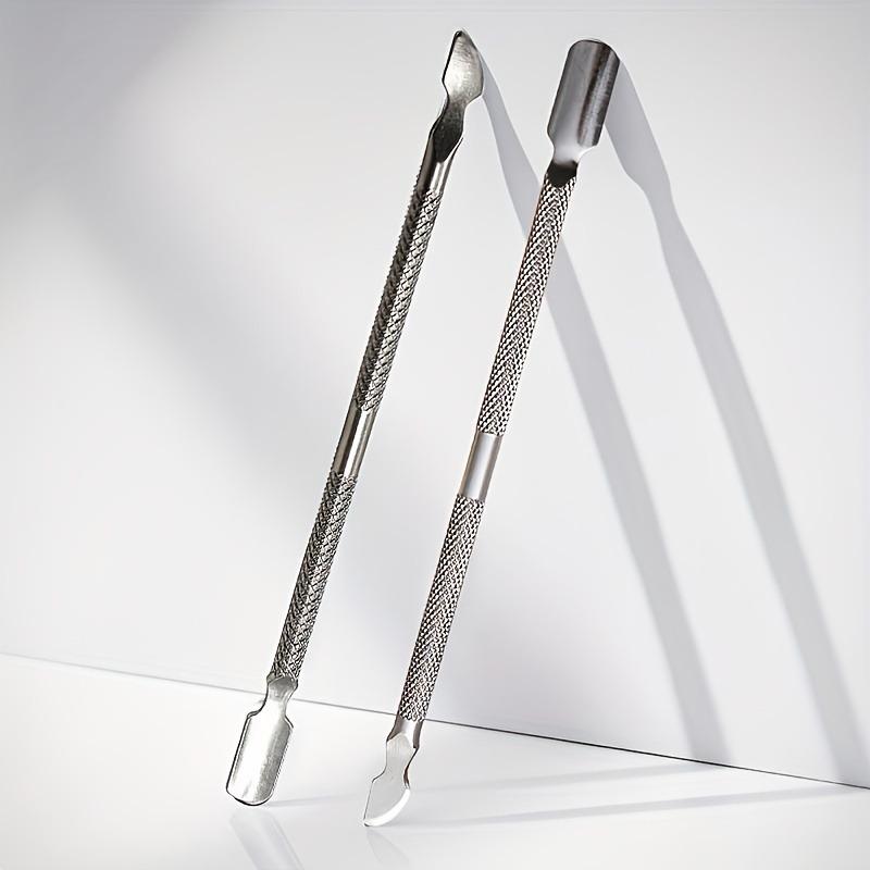 

Nail Tool Steel Push Stainless Steel High Brightness Double Headed Dual Purpose Peeling Repairing Hands Nail Removal Dead Skin Push 2PCS серебряный