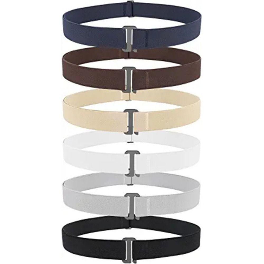 

Удобный невидимый женский эластичный ремень с плоской пряжкой, мужская рубашка с фиксатором, эластичный пояс, брюки