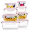 Glas-Lunchboxen Lebensmittelaufbewahrungsbehälter, Meal Prep, luftdichte Bento-Boxen, für Mikrowelle, Ofen, Gefrierschrank und Spülmaschine, BPA-frei