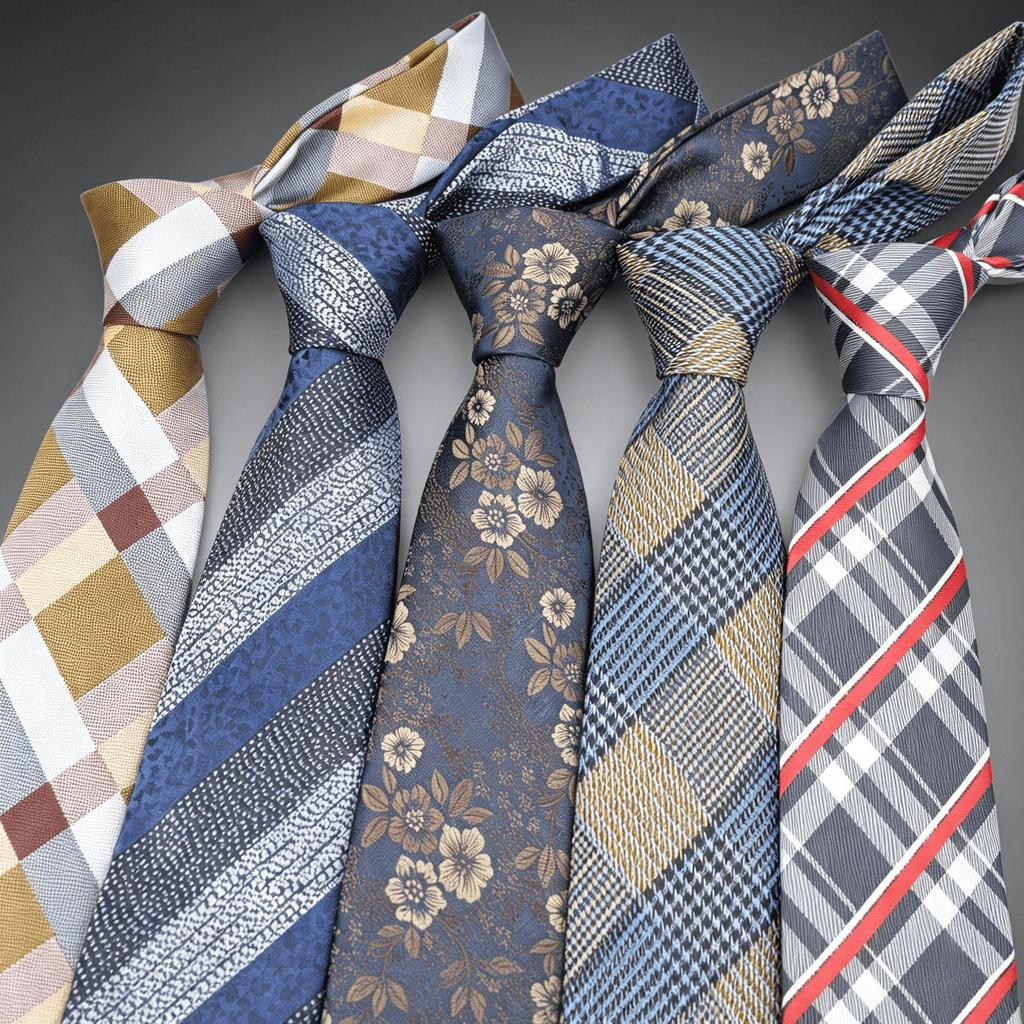 Retro Gray Plaid 8cm Tie: Versatile Coffee Workwear for Men's Business Style