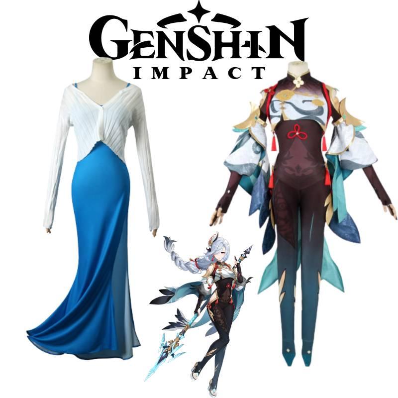 Genshin Impact Shenhe Outfits Fancy Costume Cartoon Game Cosplay Party Dress