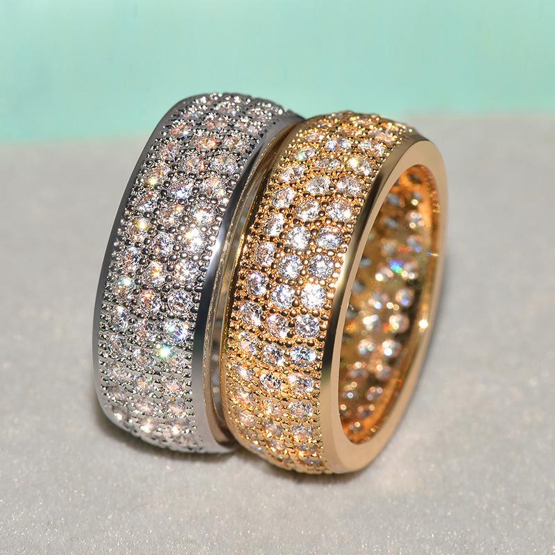 

Zircon Circle Ring with Full Inlay - Unisex Fashion Accessory Size 9