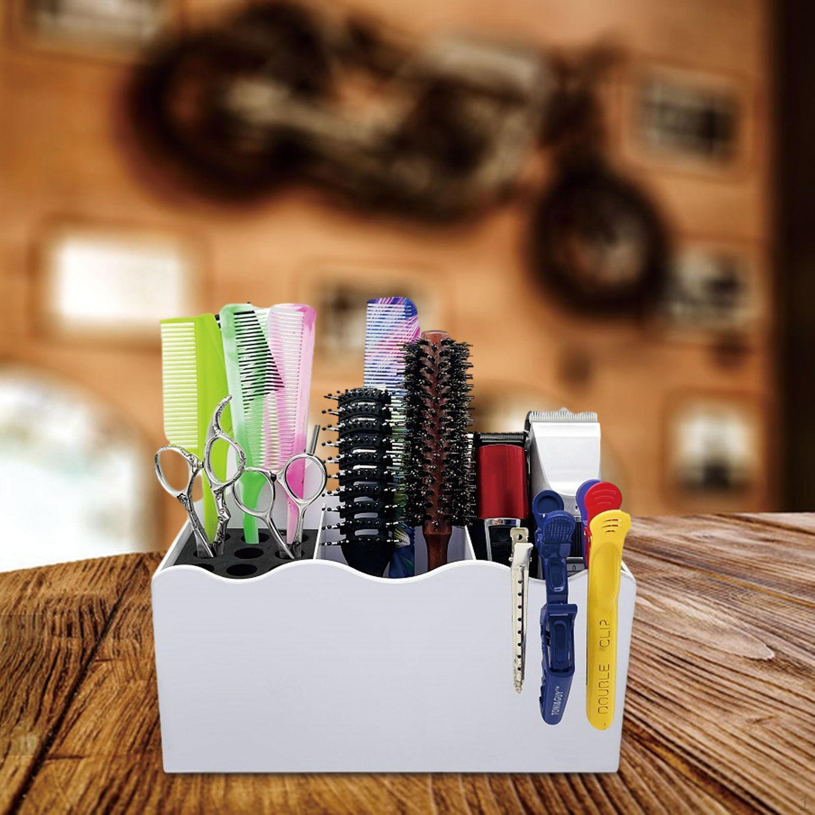 

Настольный держатель для ножниц, настольный органайзер, чехол, профессиональный, с несколькими отделениями, портативный блок для ножниц белый