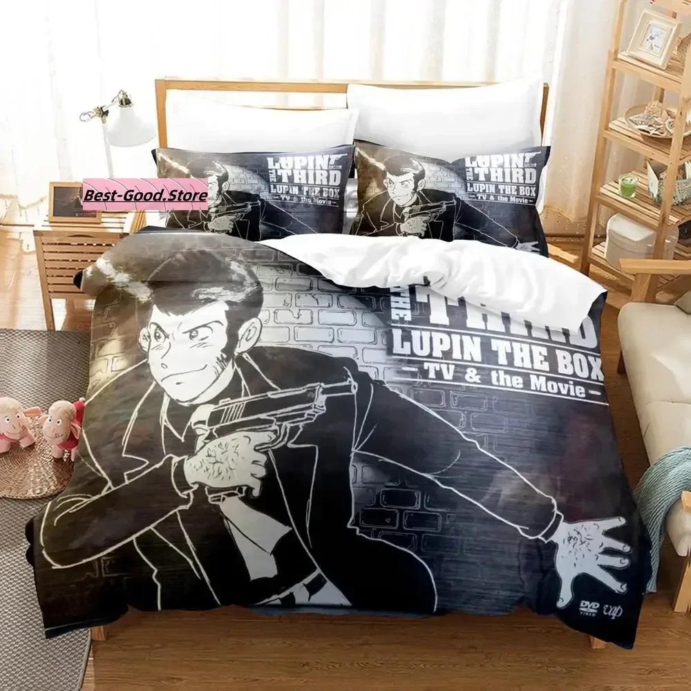 Lupin the 3rd Beding Set Single Twin Ful Quen King-Sized Dimensionsd Dimensions Bed Linen Set Aldult Kid Bedrom Duvetcover Sets 3D Print Anime