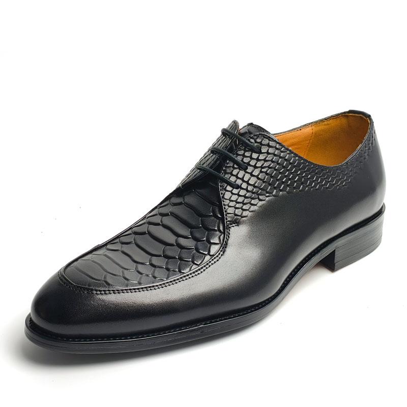 Fashion New Trendy Black Formal Leather Shoes Luxury Handcrafted Oxfords Busienss Office Wedding Party Mens Dress Shoe Customized Design