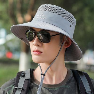 Hat Men's Summer Breathable Fisherman's Hat Outdoor Large Brimmed Sun Hat Cycling Face Covering Sunshade Hat Breathable Fishing Hat