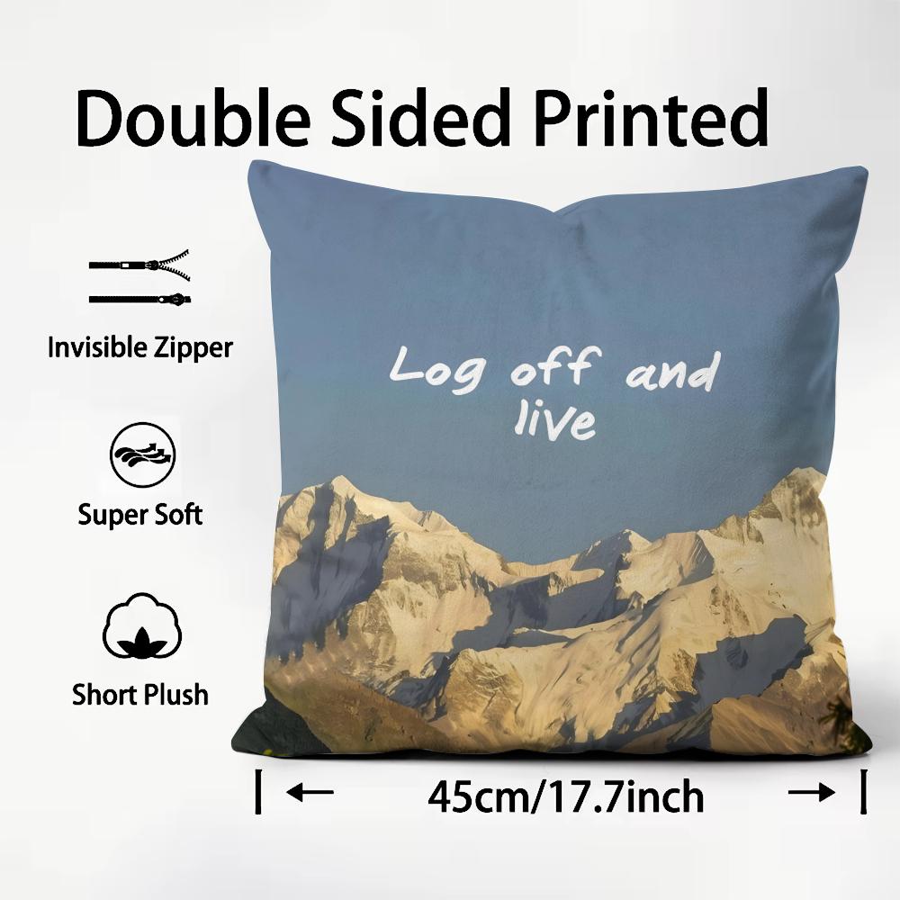 Positive Words INS Cushion Cover Plush Fabric Soft DoubleSided Printed Sofa Warm Winter Home Child Gift Pillow Case