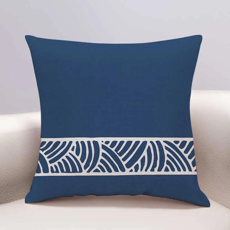 Chinese Wave Pillowcase Sofa Living Room Cushion Cover Bedhead Bedroom Pillow Cover Home Decoration