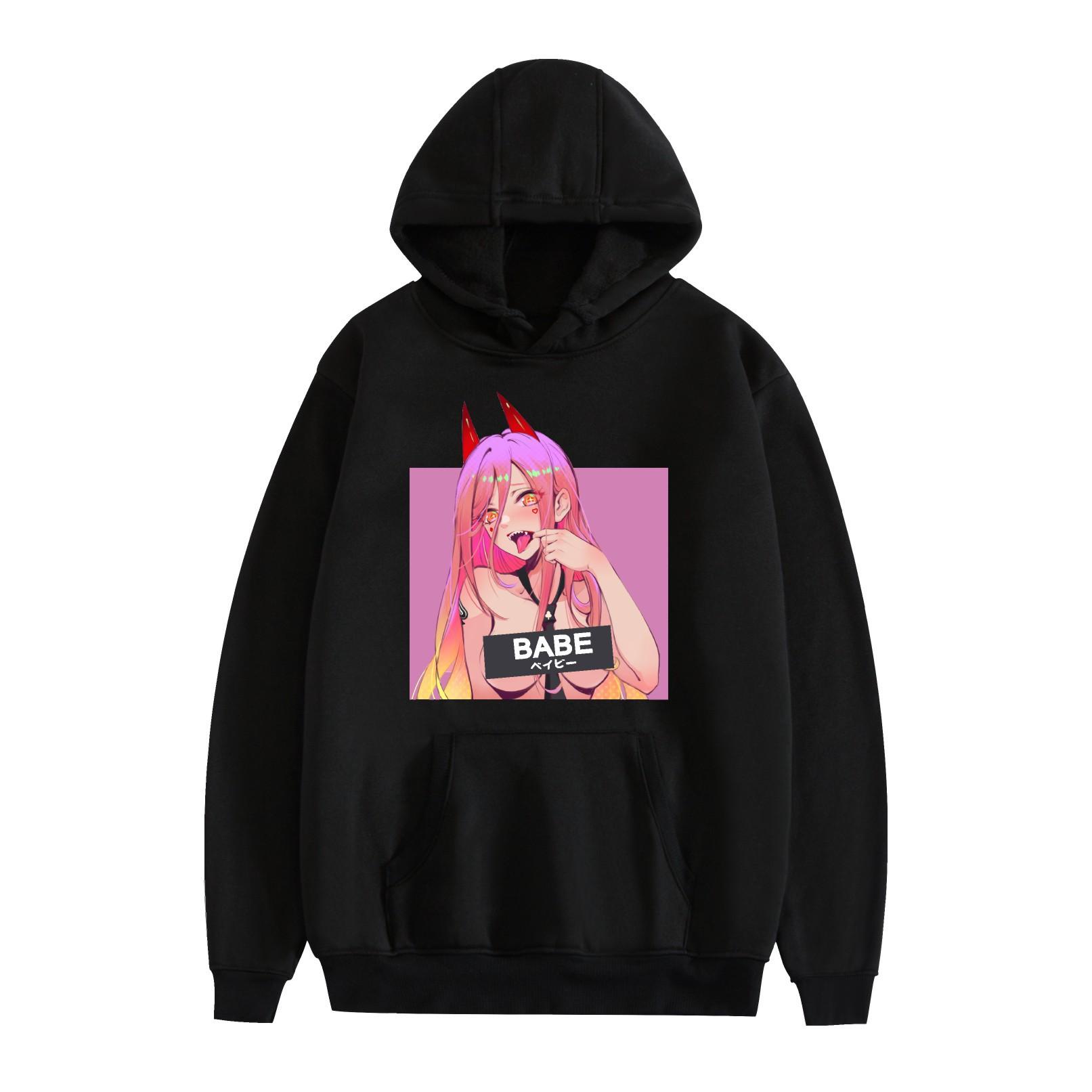 

Mens Hooded Chainsaw Man Anime Printed Streetwear Pullover Sweatshirt Fashion Hoodie Casual Hip Hop New Men Tracksuit Streetwear XS чёрный