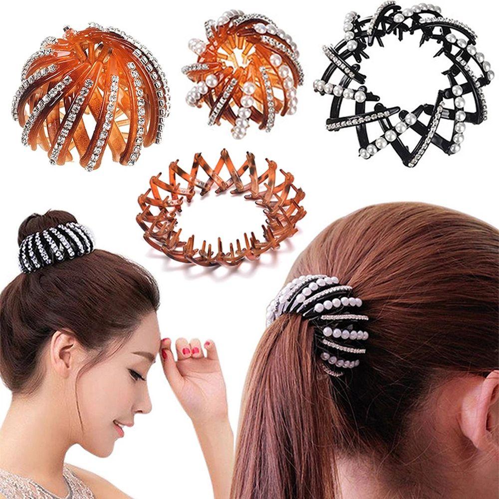 Hair Grab Clip Women Ponytail Buckle Korean Style Hair Claw Bird Nest Bun Maker Pearl Hair Ring