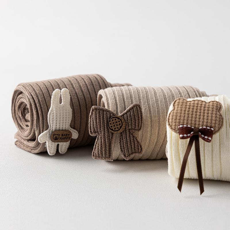 Toddler Girls Knit Legging Cute Cartoon Ribbed Stretch Waist Footless Tights Baby Base Legging for Kids Infant