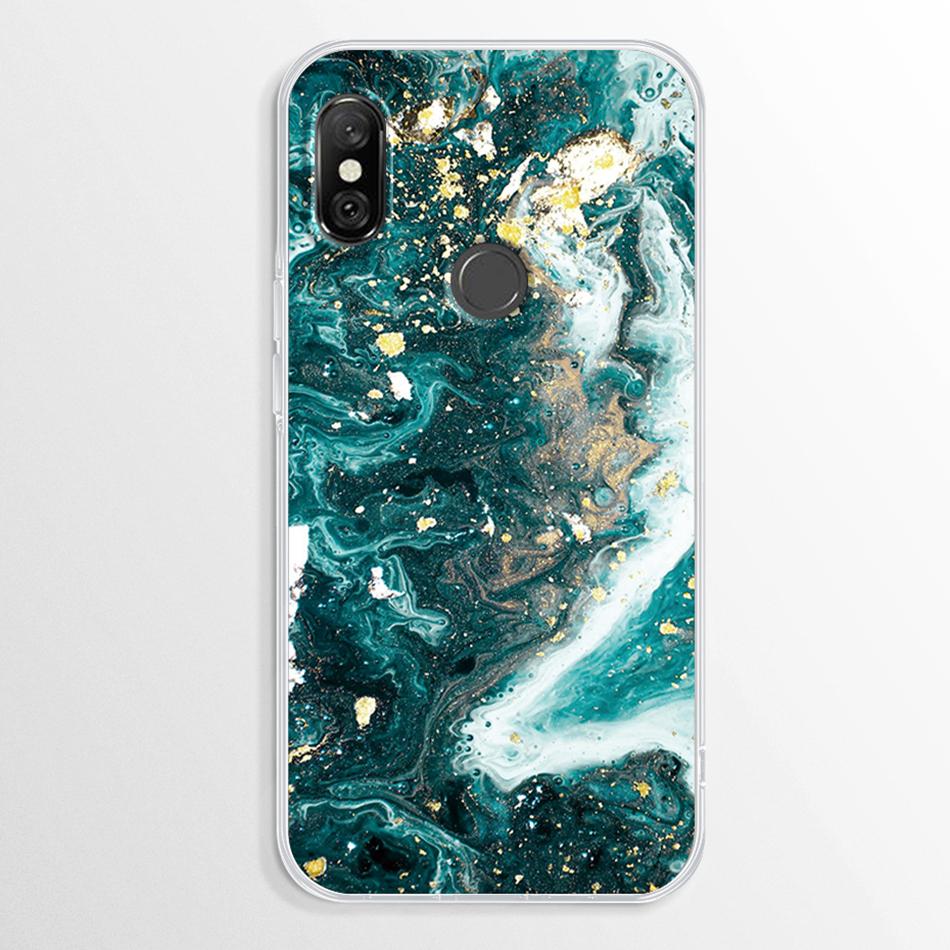 Funda para Xiaomi Redmi Note 6 Pro Mármol Transparente Suave TPU Cubierta Trasera Para Xiaomi Redmi Note 6 Note6 Pro Funda de Silicona Parachoques Fundas
