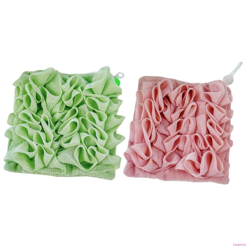 Durable Loofah Scrubber With Soap Pocket Rich Foaming Exfoliating Soft Towel Texture Gentle Body Exfoliation