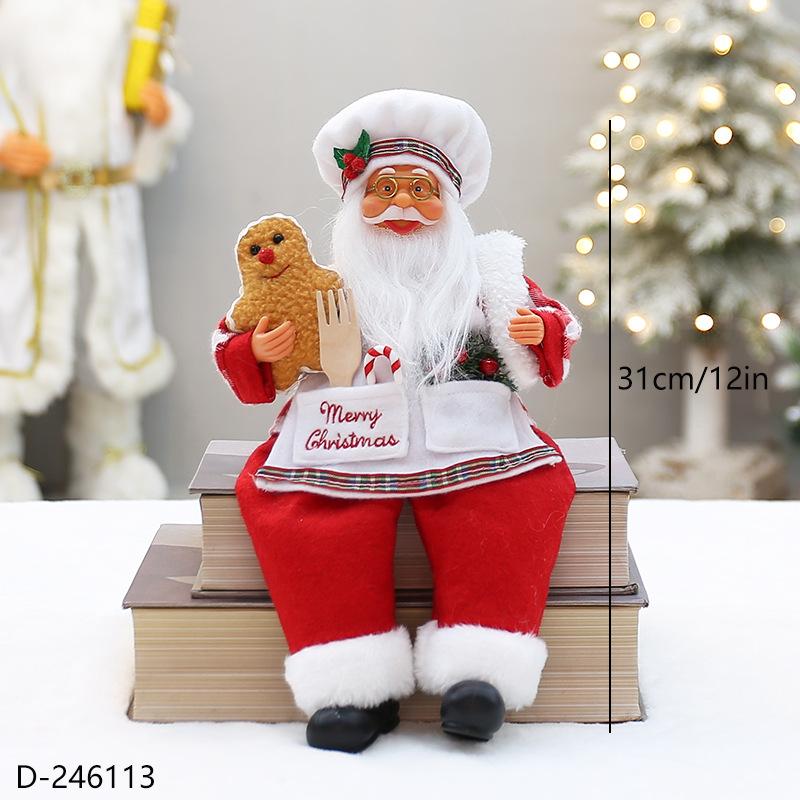 Cartoon-inspired New Standing and Sitting Position Chef Figurine for Elderly Women and Grandmothers Christmas Table Decoration Item, Stand-alone Piece