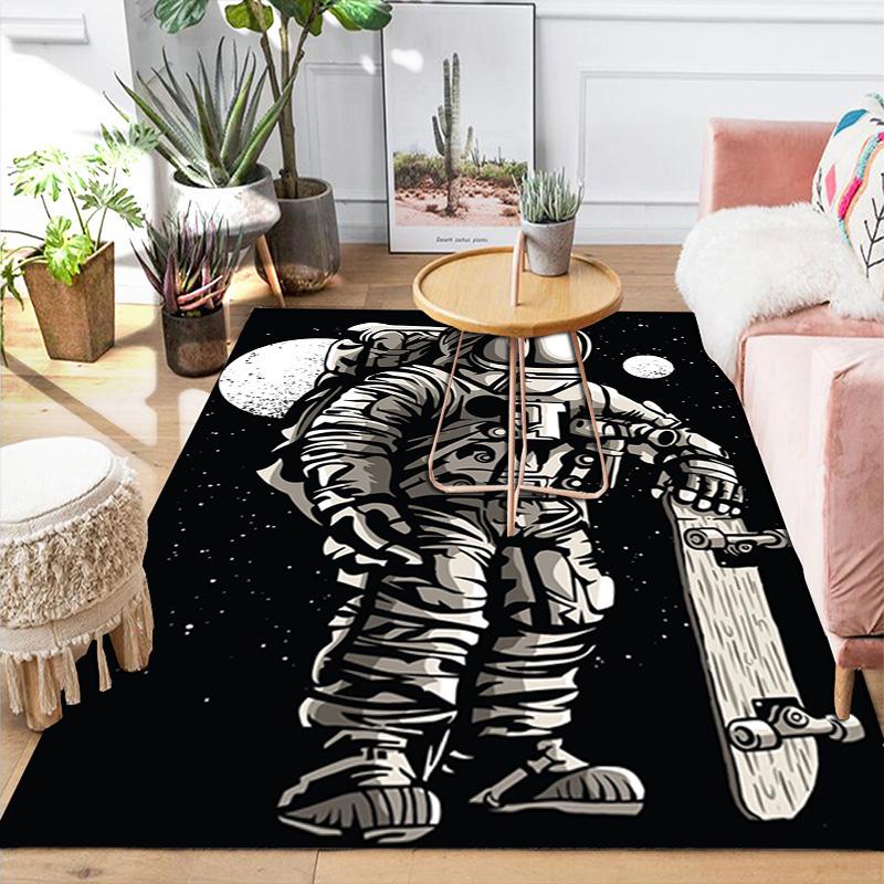 Skateboarding Astronaut Rug Floor Mat for Living Room or Bedroom Soft and Comfortable Carpet a Gift for Birthday and Holiday.MFF0918302