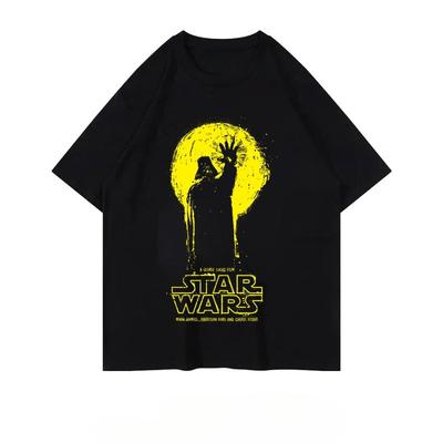 Star Wars Commemorative Edition Pure Cotton Men and Women Short Sleeved Cartoon Printed Short Sleeved Casual Parentchild Top