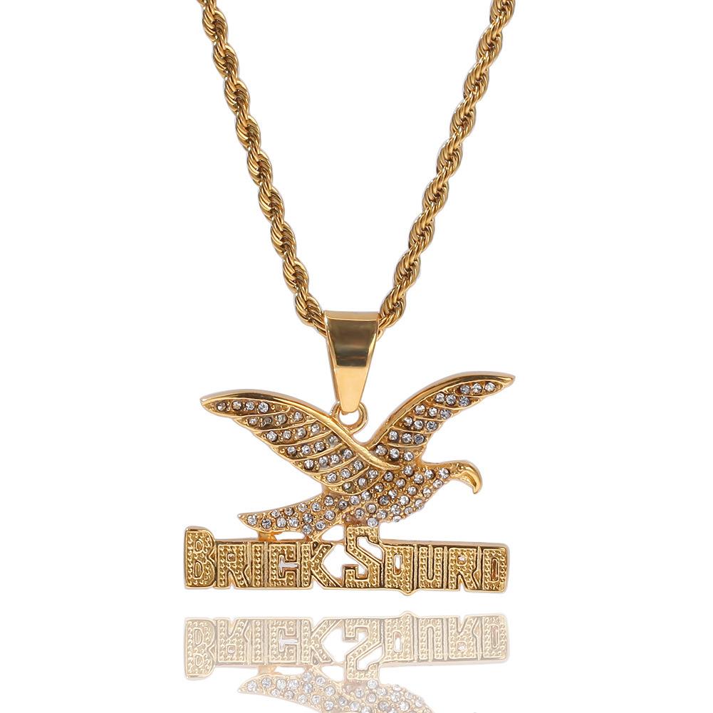 Hip Hop Stainless Steel Vacuum Plated Creative Cross Pendant Necklace , Unique Design , Durable Color Retention , 3mm x