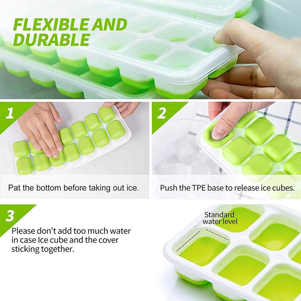 Keep Your Drinks Cold for Hours with Our 14-Hole Silicone Ice Cube Container