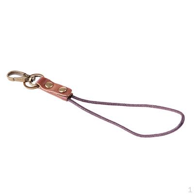 Lanière - Porte-badge d'identification solide en cuir véritable, Lanière de cou, Dragonne pour clés, Unisexe